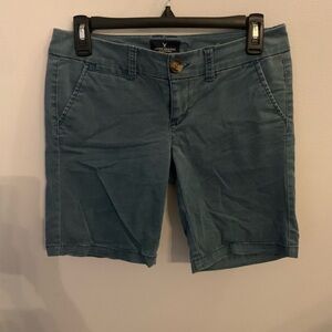 American Eagle Outfitters Blue Bermuda Shorts Casual Cotton Blend